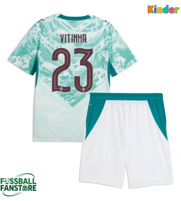 Portugal Vitinha #23 Replik Auswärtstrikot Kinder WM 2026 Kurzarm (+ Kurze Hosen)